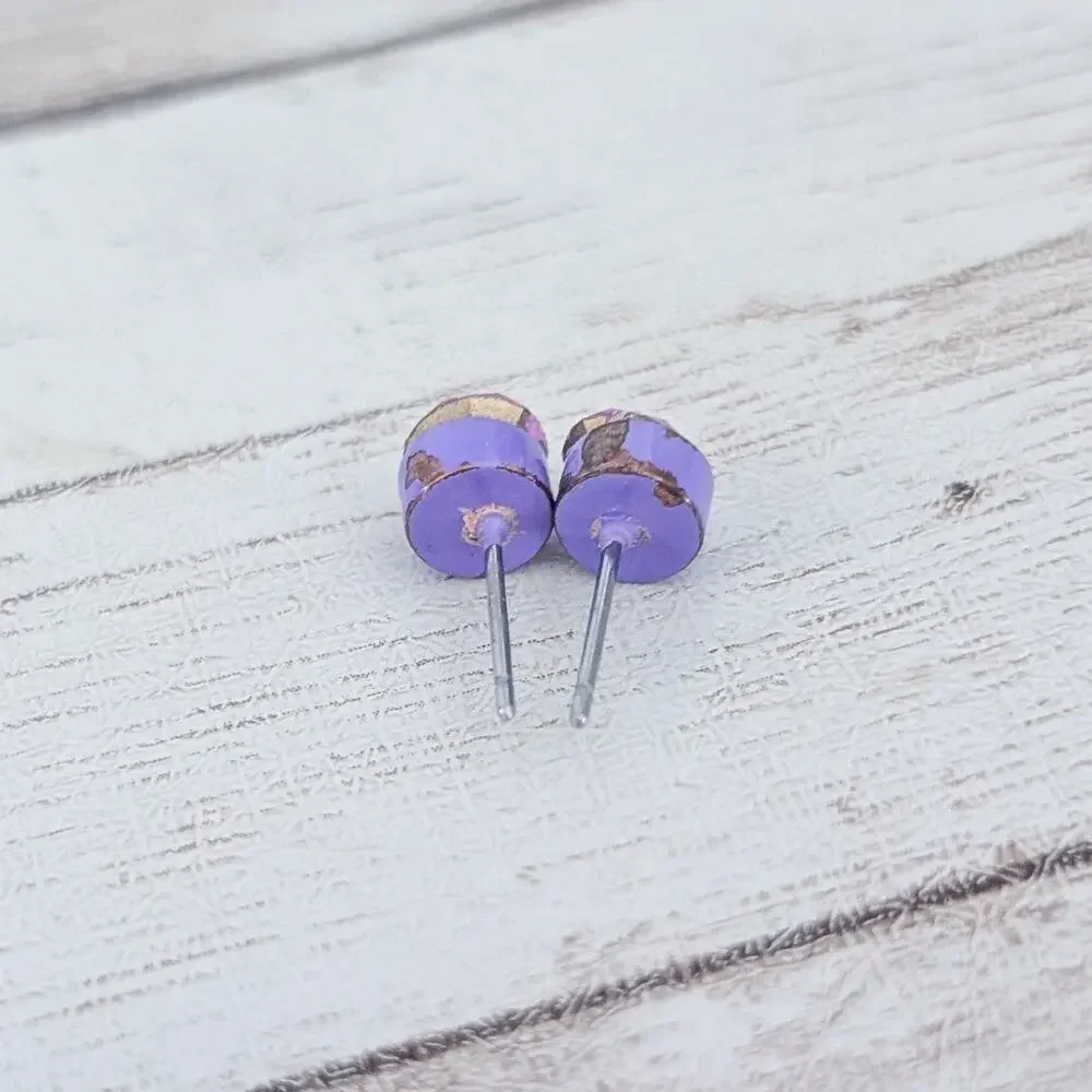 Purple & Pink Stud Earrings - Condition Issues